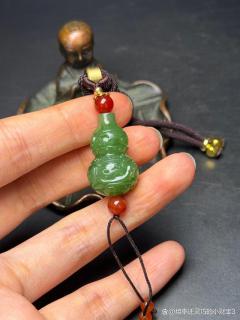 和田玉碧玉挂件,玉葫芦