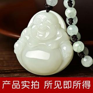 欣感觉520情人节礼物和田玉弥勒佛吊坠新疆白玉玉佛佛公玉石普贤菩萨